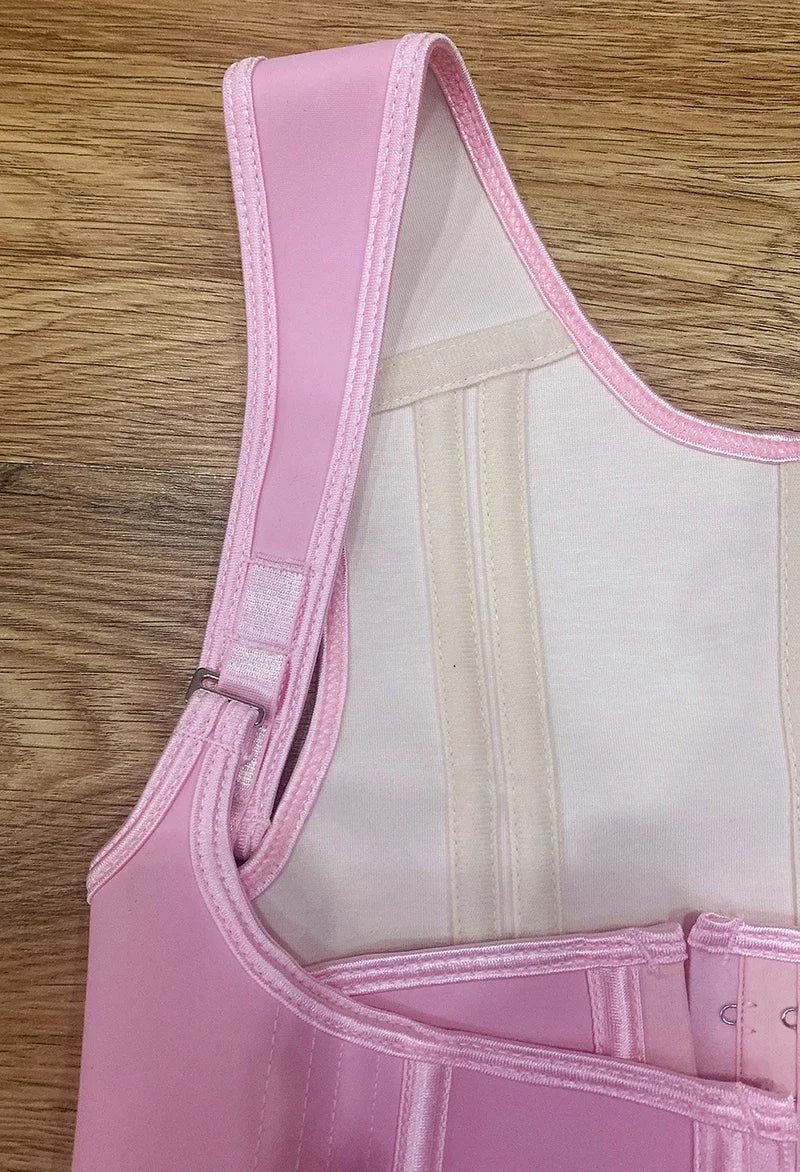 JayHune Fajas Colombianas Waist Trainer Corset – Double Compression, Zipper & Hook, Slimming Body Shaper-DH03