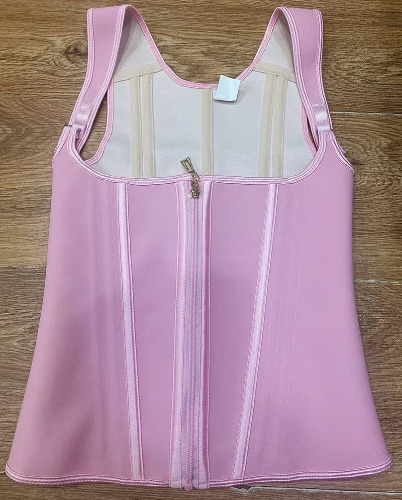 JayHune Fajas Colombianas Waist Trainer Corset – Double Compression, Zipper & Hook, Slimming Body Shaper-DH03