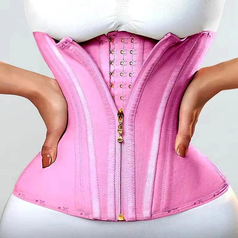 JayHune Fajas Colombianas Waist Trainer Corset – Double Compression, Zipper & Hook, Slimming Body Shaper-DH03