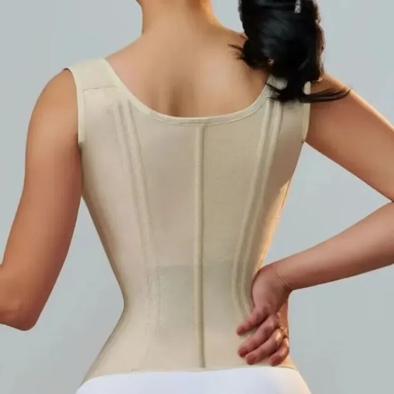 JayHune Fajas Colombianas Waist Trainer Corset – Double Compression, Zipper & Hook, Slimming Body Shaper-DH03