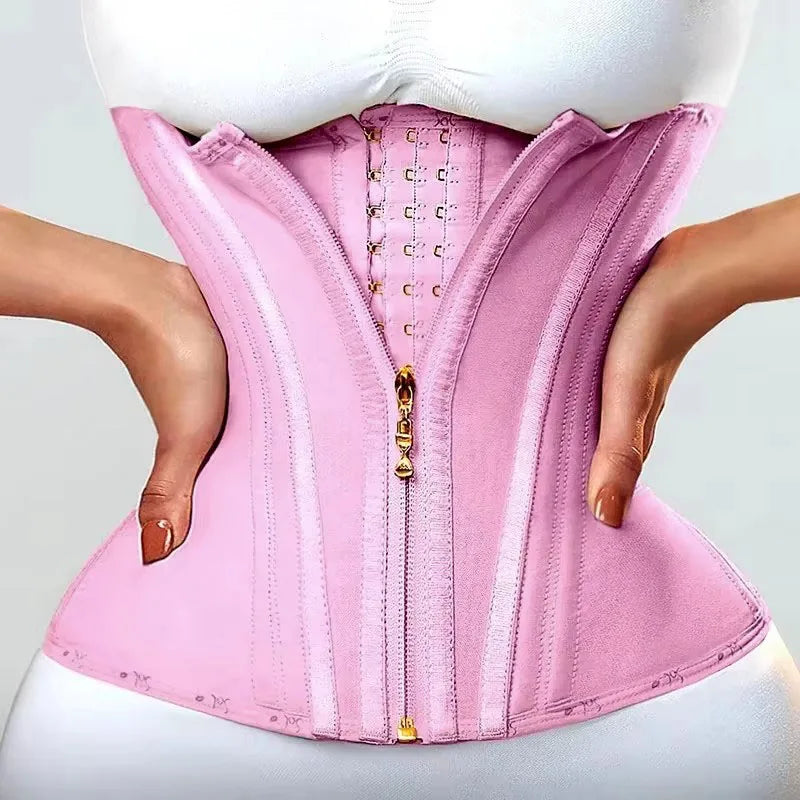 JayHune Fajas Colombianas Waist Trainer Corset – Double Compression, Zipper & Hook, Slimming Body Shaper-DH03